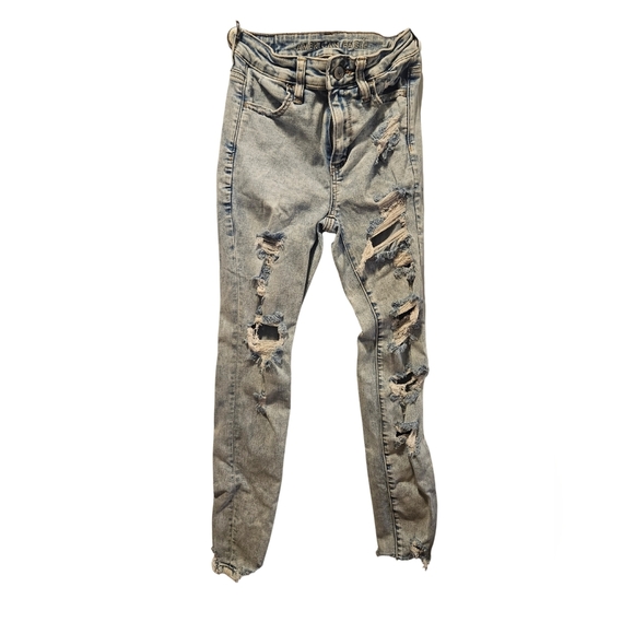 American Eagle slim distressed jeans Next Level Stretch size 0 - Picture 1 of 8